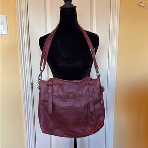 The Sak Red Shoulder Bag with Soft Unstructured Design